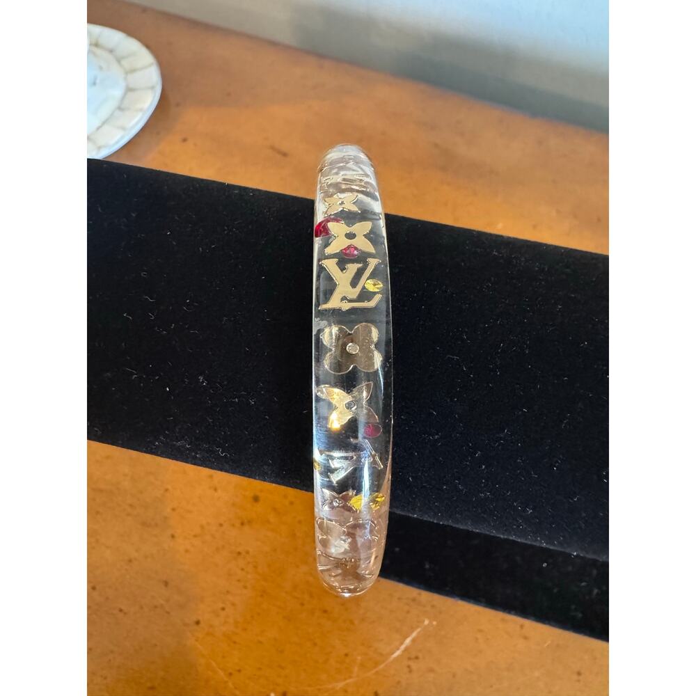 Louis Vuitton Vintage Clear Inclusion Monogram Resin Bangle Bracelet - Picture 3 of 6